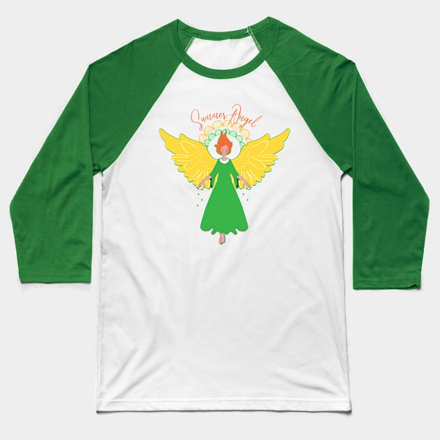 Summer Angel Baseball T-Shirt by emma17